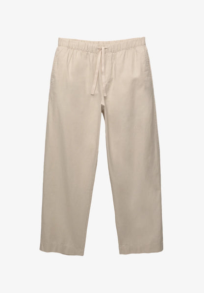 Linen Blend Trousers - Beige