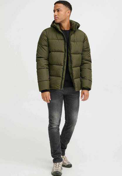Ultra-Lightweight Puffer Jacket with Hood - Military Green