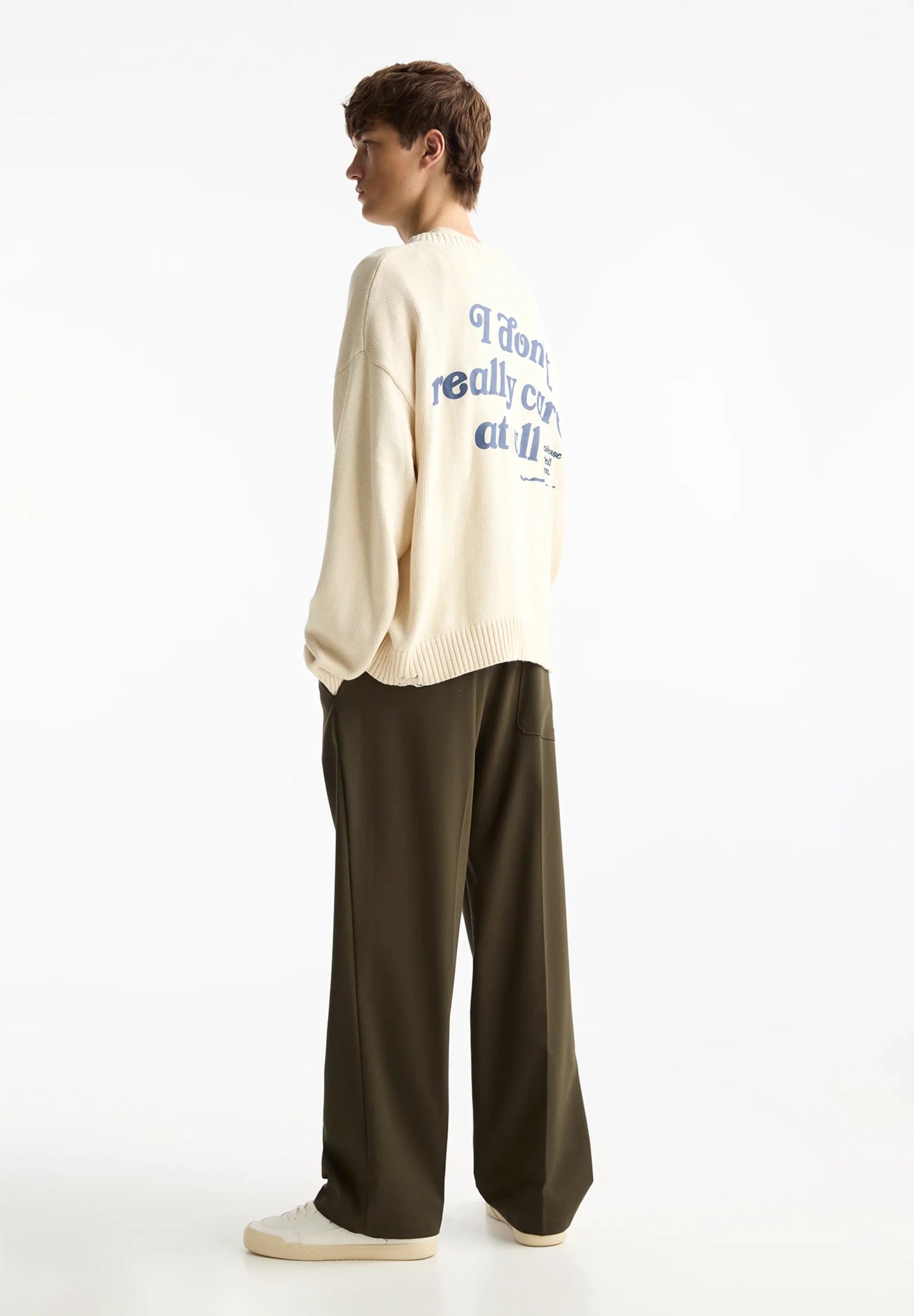 Casual Wide Fit Trousers - Khaki