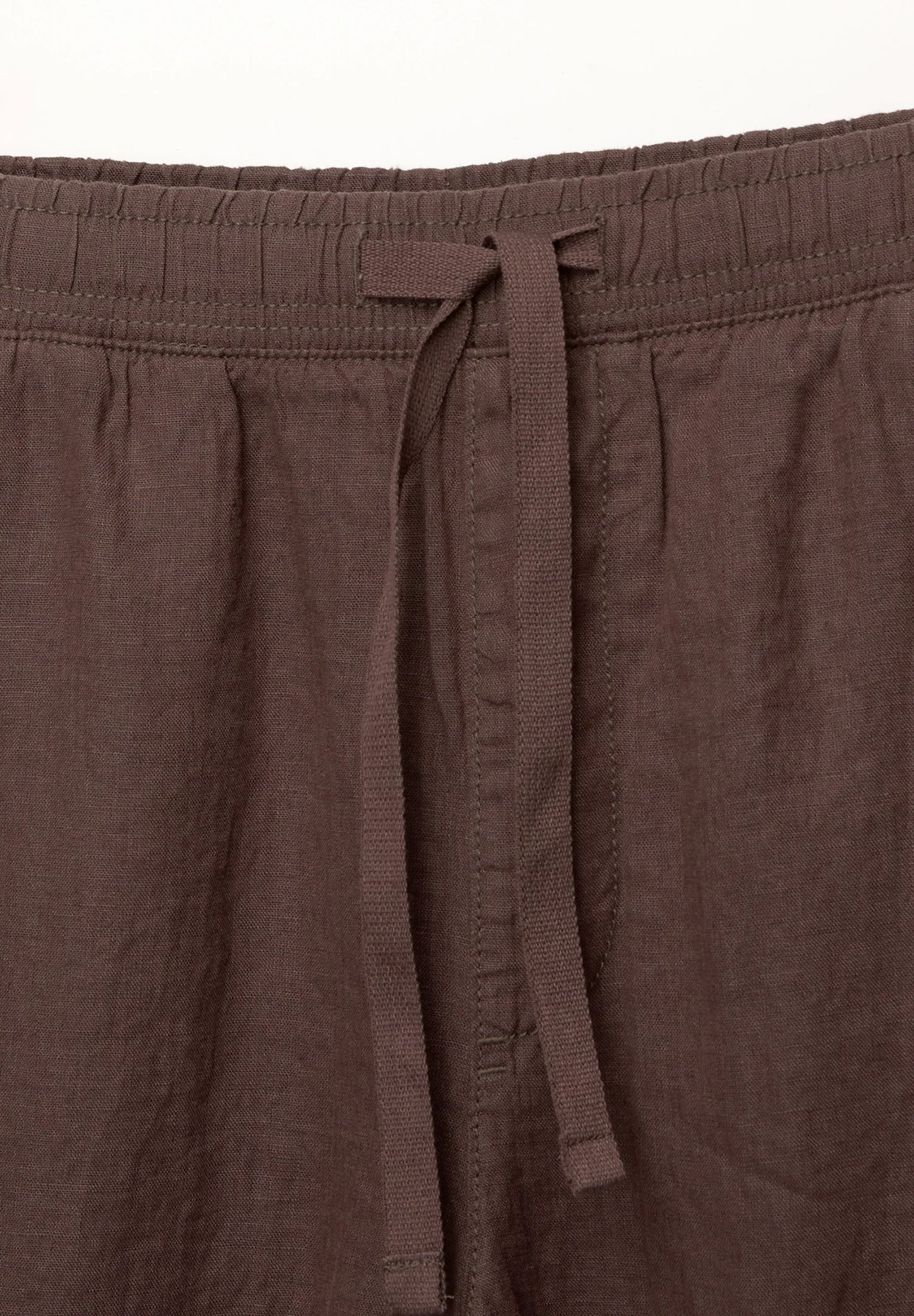 Linen Blend Trousers - Brown