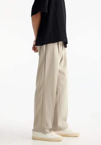 Casual Wide Fit Trousers - Beige