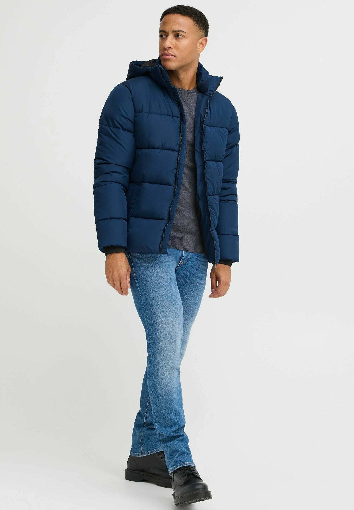 Ultralight Puffer Jacket with Hood - Blue