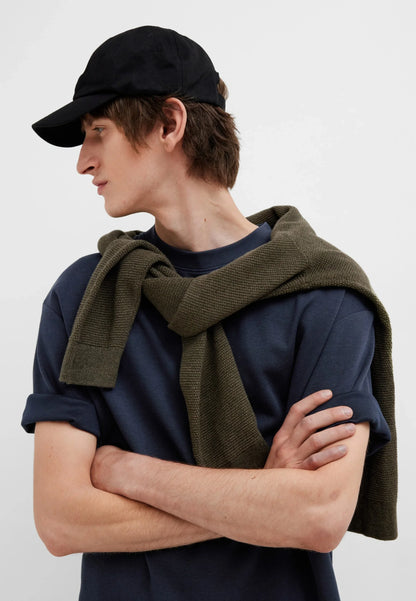 Men's Oversized Basic Round Neck T-Shirt - Navy Blue