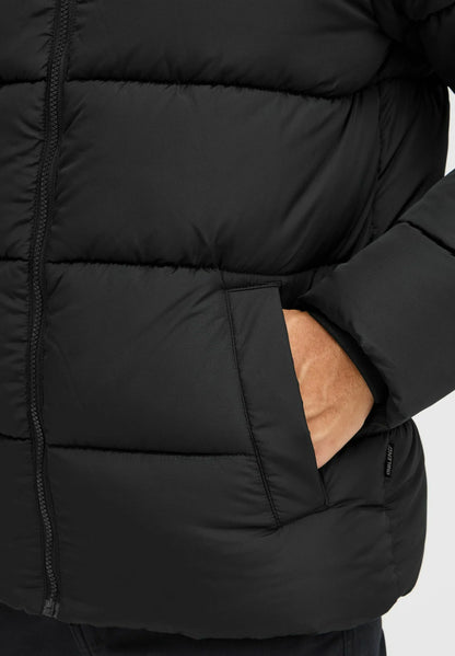 Ultra-Light Puffer Jacket with Hood - Black