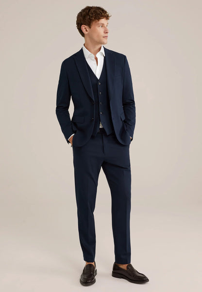 Regular Fit Tailored Trousers - Navy Blue