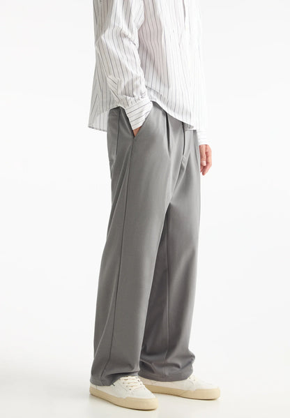 Casual Wide Fit Trousers - Grey