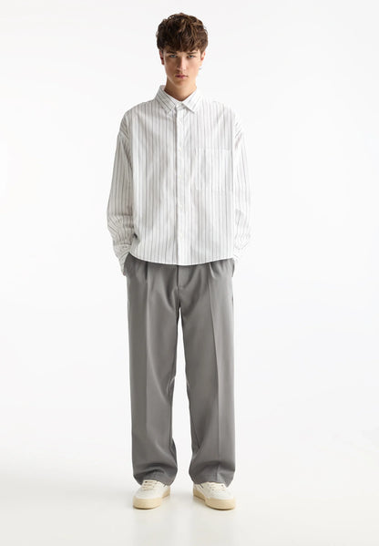 Casual Wide Fit Trousers - Grey