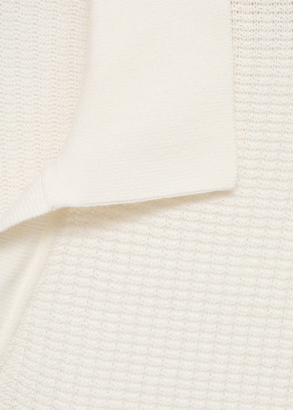 Textured Knit Polo Shirt - White