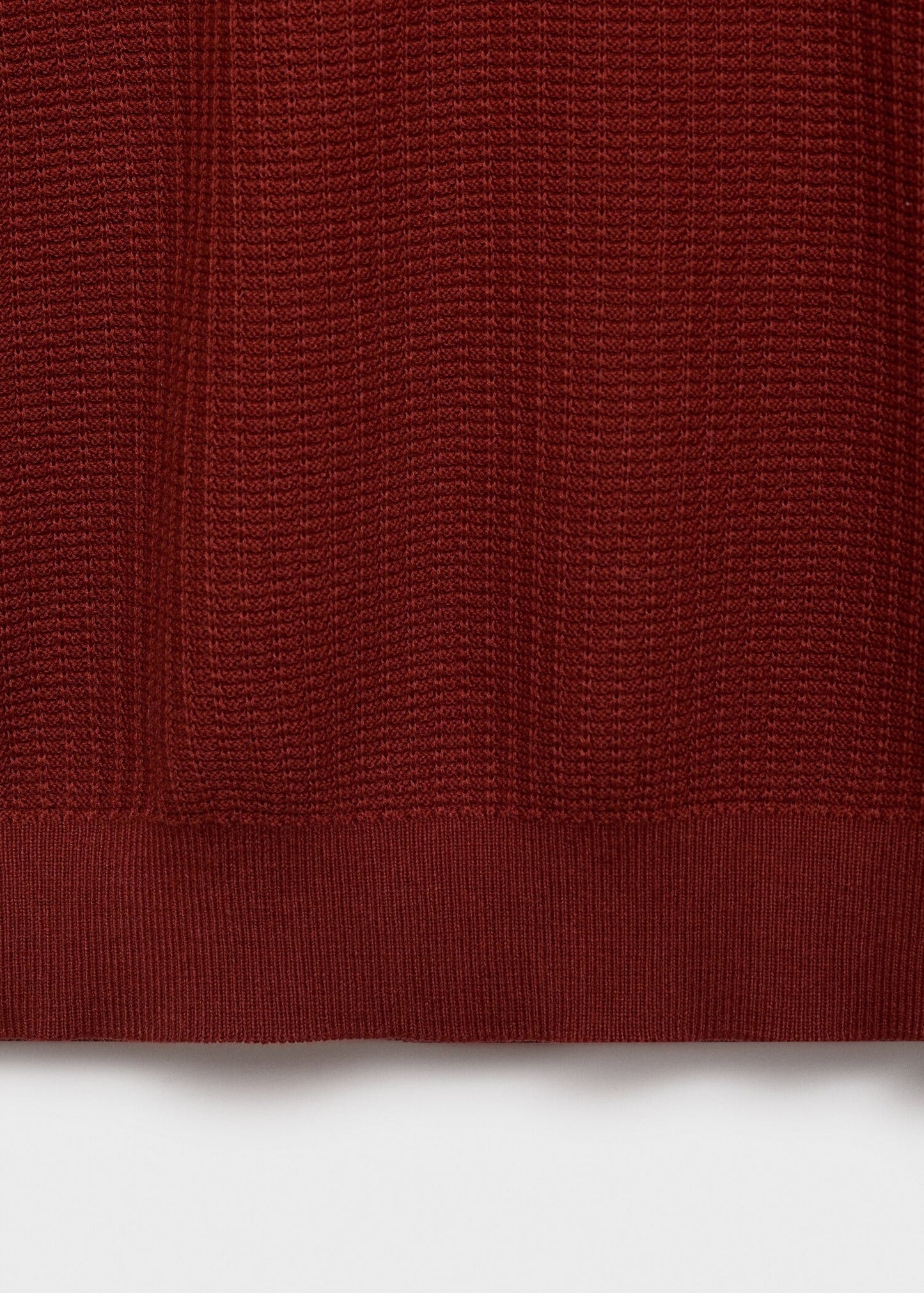 Textured Knit Polo Shirt - Red