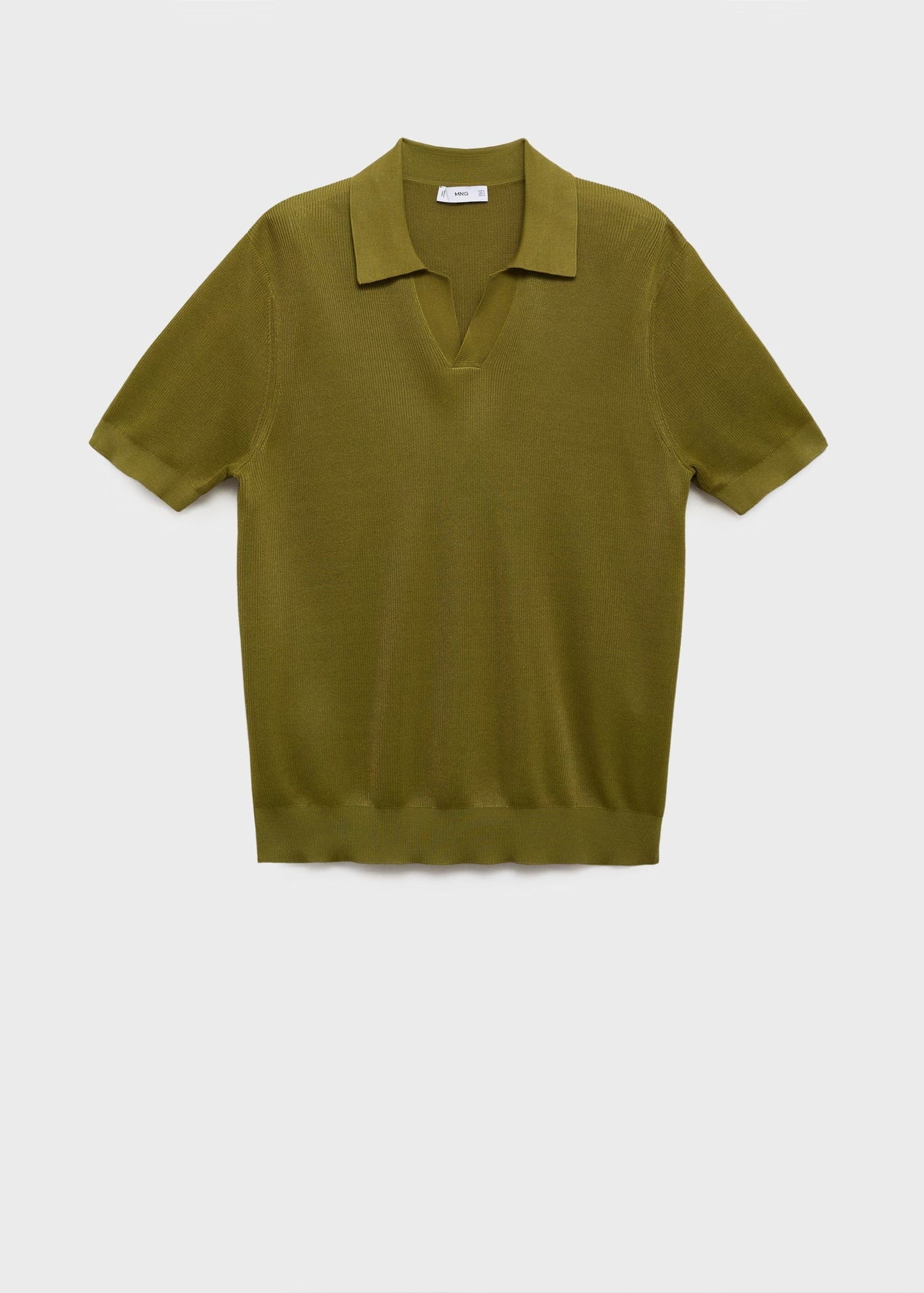 Textured Knit Polo Shirt - Green