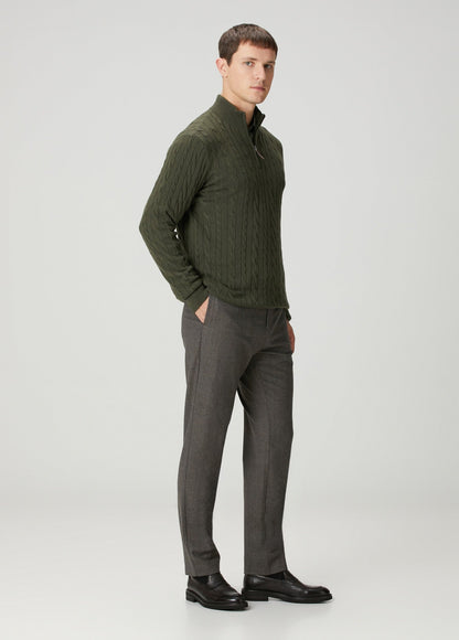 Men's Textured Jumper with High Neck and Zip