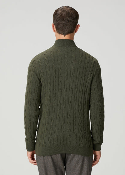 Men's Textured Jumper with High Neck and Zip