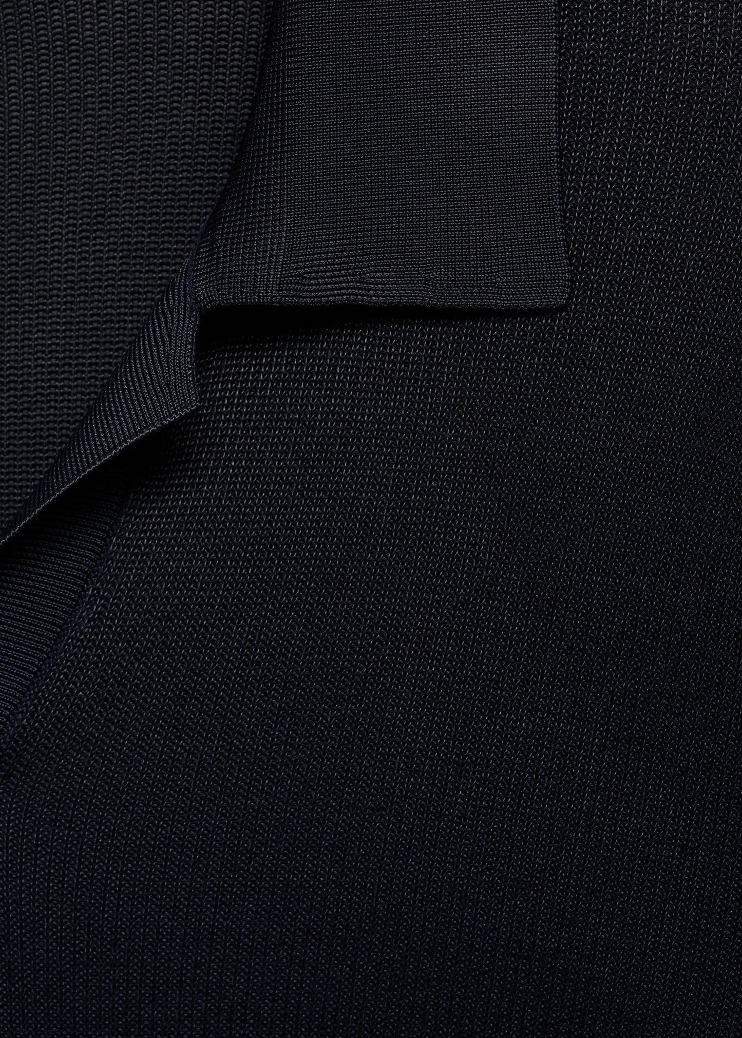 Textured Knit Polo Shirt - Navy Blue