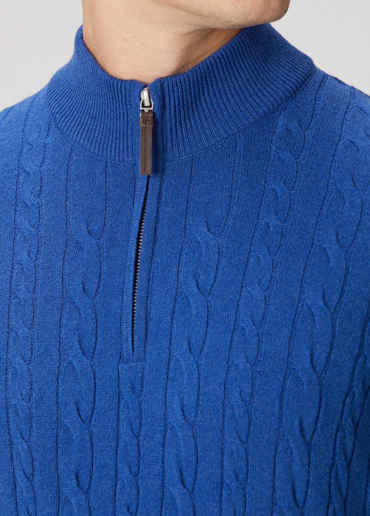 Men's Textured Jumper with High Neck and Zip