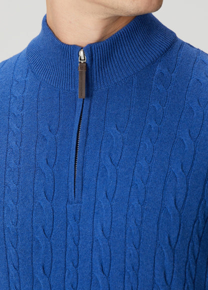 Men's Textured Jumper with High Neck and Zip