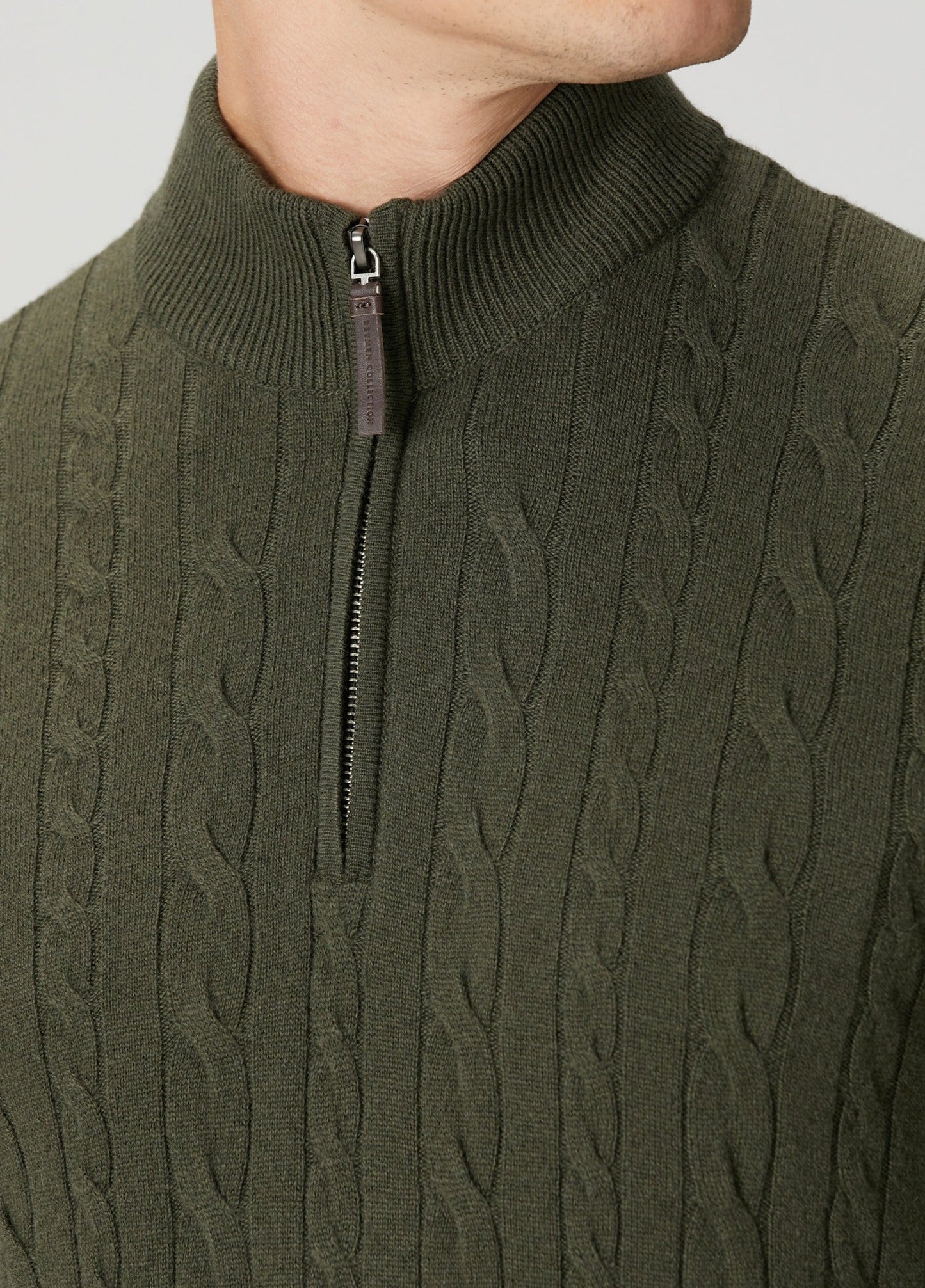 Men's Textured Jumper with High Neck and Zip