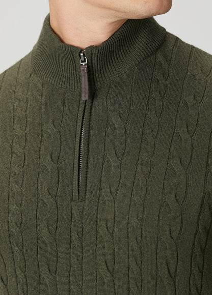 Men's Textured Jumper with High Neck and Zip